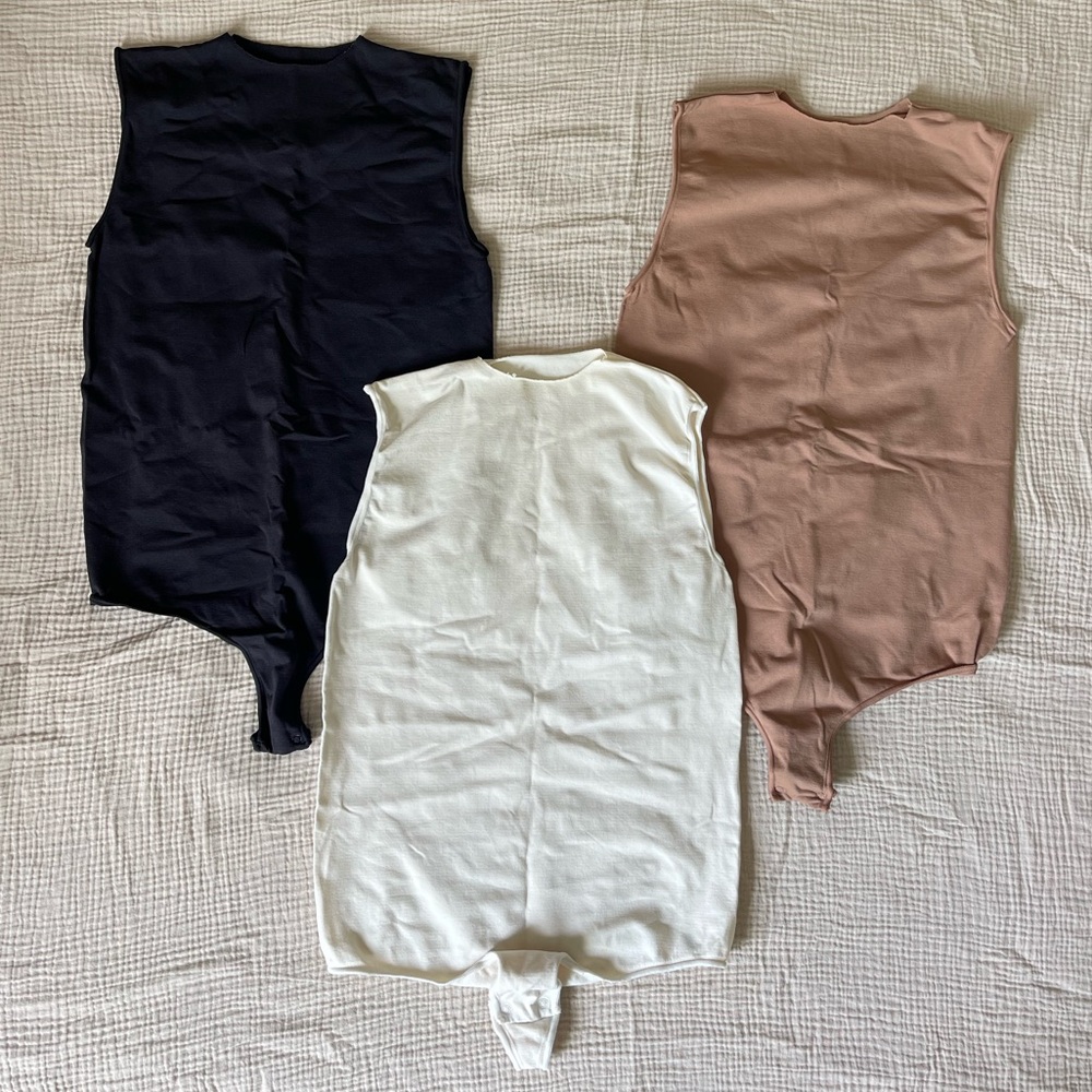 Skims Essential Crewneck Thong Bodysuit Bundle